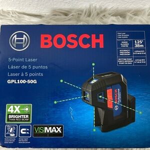BOSCH 5 Point Laser 125 ft. Green 5-Point Self-Leveling Laser with Hard Case NEW
